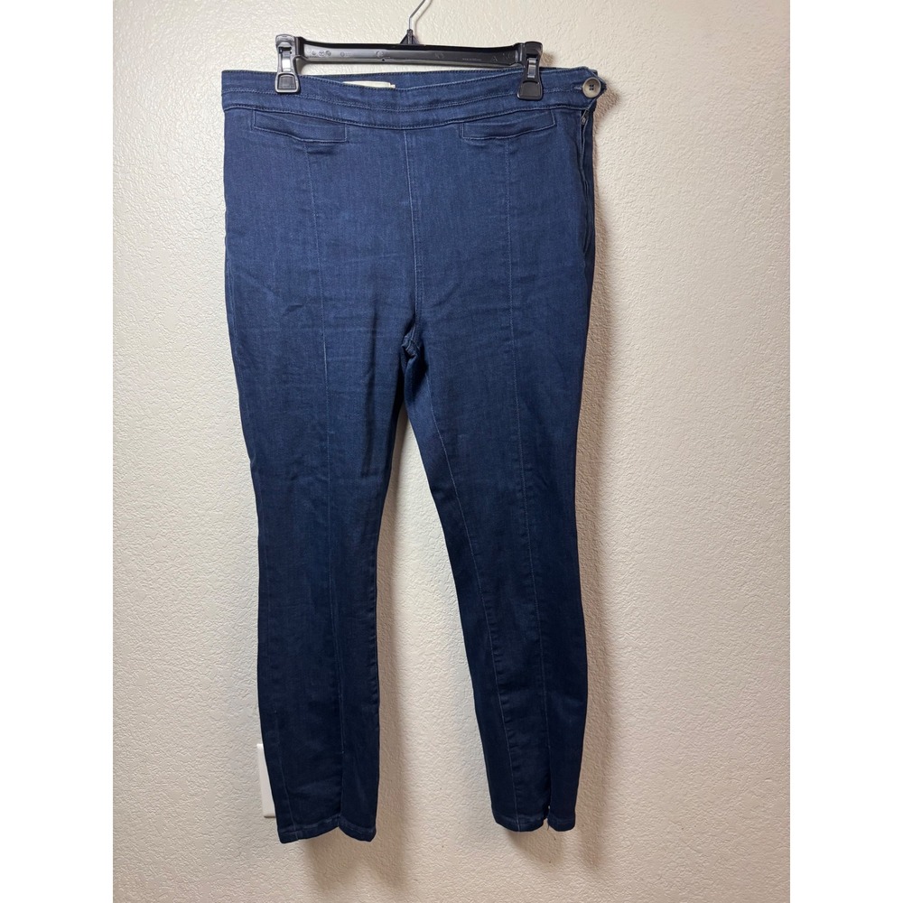Pilcro and the Letterpress Anthropologie Side Zip Pintuck Denim Leggings Blue